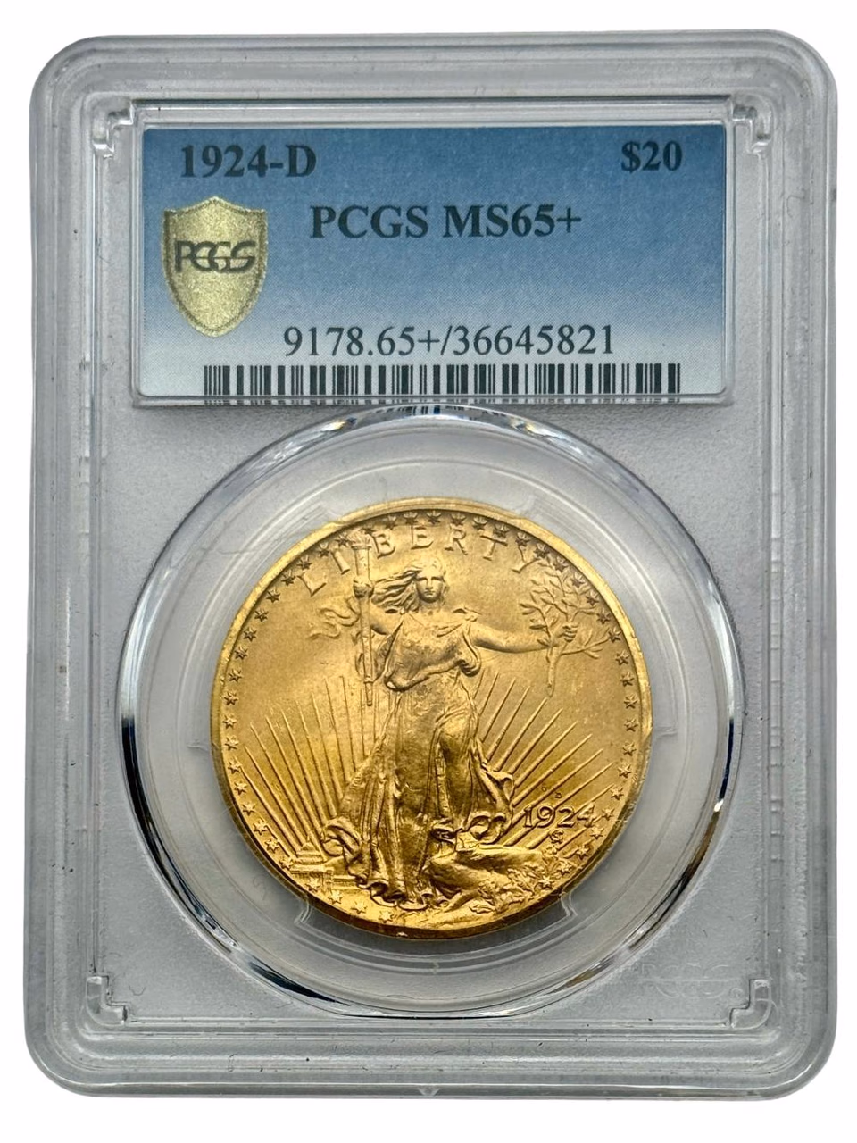 1924-D Saint-Gaudens Double Eagle, PCGS MS65+, Gem Plus Collector Coin. primary image