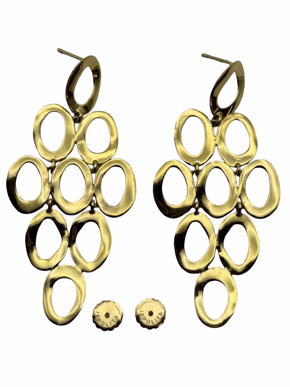 IPPOLITA Classico, 18k Gold Open Oval Cascade Earrings, 11.5g, 65mm Drop. primary image